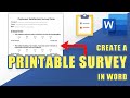 [TUTORIAL] Create a Printable SURVEY or QUESTIONAIRE in Microsoft WORD (easily!)