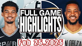 New Orleans Pelicans Vs San Antonio Spurs Full Game Highlights  Feb 24,2025 NBA Season 2024-25