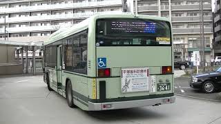 京都市バス いすゞエルガ(3641号車) 特27系統  太秦天神川駅前(Aのりば)発車