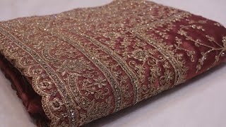 ARNG-3510 “The English Red” Vol 2 Premium Designer Saree||Barbari Fabric||Crystals||Zari