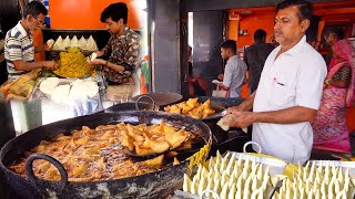 SAMOSA PREPARED IN HUGE QUANTITY | HUGE SAMOSA MAKING | INDIAN STREET FOOD