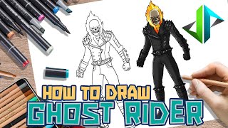 [DRAWPEDIA] HOW TO DRAW *NEW* GHOST RIDER SKIN from FORTNITE - STEP BY STEP DRAWING TUTORIAL