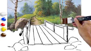 How to Paint Wooden Bridge in Acrylics / Time-lapse / JMLisondra