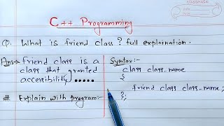 Friend Class in C++ | Learn Coding