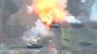 Украинский танк попал в засаду танка России