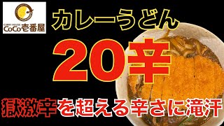 CoCo壱かれーうどん20辛食べたら獄激辛超えの辛さに滝汗！