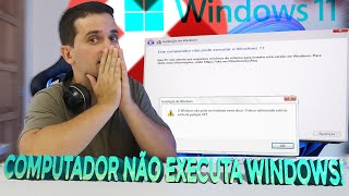 RESOLVIDO Erro ao INSTALAR WINDOWS 11!! Esse COMPUTADOR não pode EXECUTAR o WINDOWS 11 (sem TPM2.0)🔥