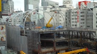 新宮下公園等整備事業／(仮称)渋谷区神宮前六丁目ホテル計画の建設状況（2019年7月6日）