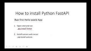 Install Python FastAPI and run first Hello world App