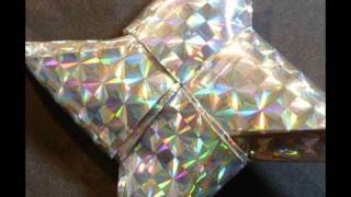 How to make a Shiny Ninja Star Origami Shuriken - 手裏剣折り紙折り方 Estrella