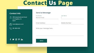 How to create responsive contact us form in HTML CSS | contact us page | contact page | Lets's Show