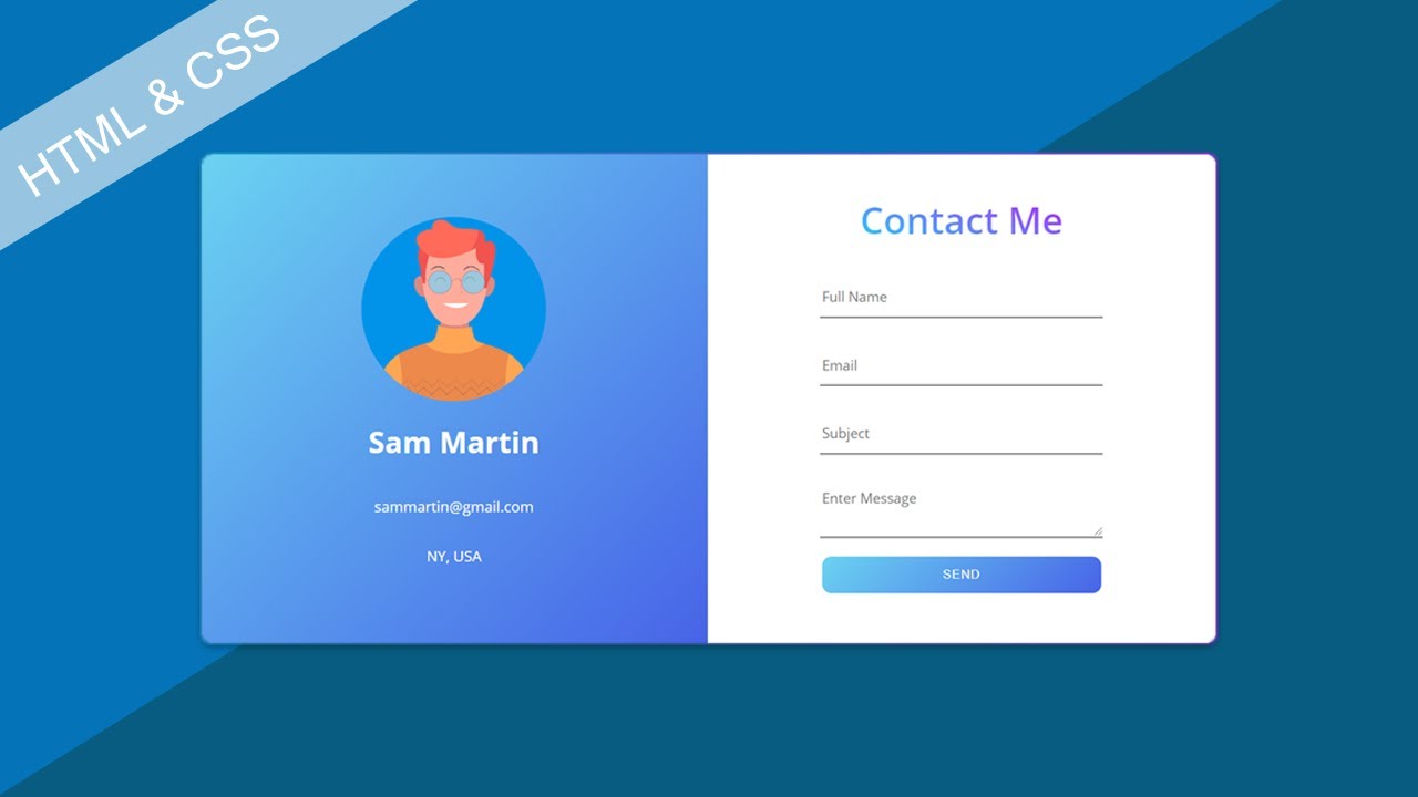 Responsive Contact Page Using HTML And CSS | Responsive | With Github ...