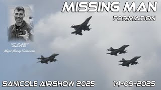 Sanicole Airshow 2025 Missing Man Formation as tirbute to "Slab" Major Maciej Krakowian 14-09-2025