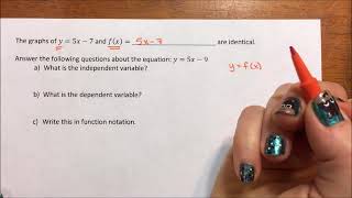 Function Notation - Definition