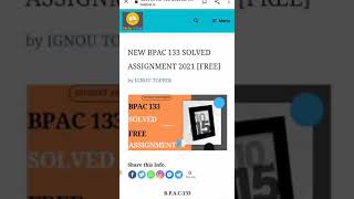 IGNOU BPAC 133 SOLVED ASSIGNMENT 2021#shorts #short