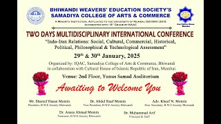 Two Days Multidisciplinary International Conference on Indo-Iran Relations