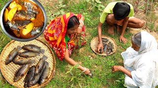 Bengali lunch thali with Sorshe Ilish, Koi macher jhol \u0026 more cooking by Grandmother and my mother