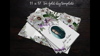 Tri-Fold Funeral Program Tutorial on Microsoft Word 2016 on a PC