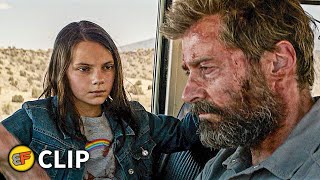 Logan & Laura - Driving To North Dakota Scene | Logan (2017) Movie Clip HD 4K