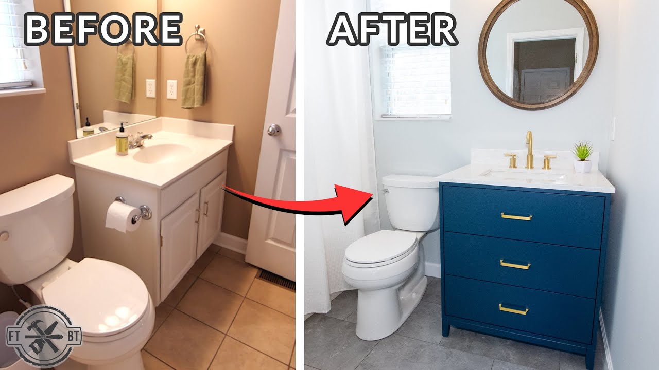 Easy Small Bathroom Remodel | DIY Makeover - YouTube