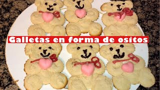 GALLETAS DE MANTEQUILLA EN FORMA DE OSITOS PARA EL DÍA DEL AMOR