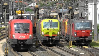 Brennerbahn:😍 Güterzug-Parade und bunte Lokparade in Matrei am Brenner mit vielen Taurus & Vectrons