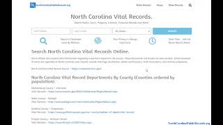 Search North Carolina Vital Records Online.