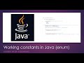 Java Tutorial 7: Working with constants, also known as enumerations (enum)