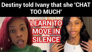 Destiny says Ivany is putting herself at RISK by sharing too much 🧐