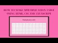 How to make multiplication table using HTML, CSS and JavaScript