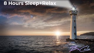 Cozy Lighthouse Beach Ambience - 8 hours of relaxing ocean waves ASMR sounds for Sleeping \u0026 Relaxing