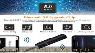 Bluetooth V5.0 Receiver, KINDRM Mini Wireless Bluetooth 3.5mm Jack Aux Adapter Portable Bluetooth S