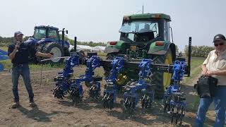 Row Crop Cultivator Field Demo with Actuators! #organic #farming #weedcontrol #equipment by T.H. Fab