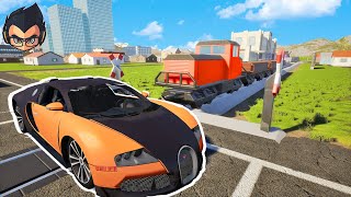 MAJOR TRAIN CRASHES #95 - Lego Toy Car Destruction - Brick Rigs Gameplay @BeamNGwithRyan
