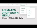 How To Make Drop-down Menu Using HTML And CSS | Simple Drop-Down Menu Bar Using HTML & CSS Only