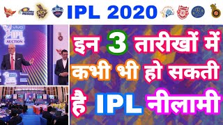 IPL 2020 - List Of 3 Expected Dates For IPL Auction | MY Cricket Production