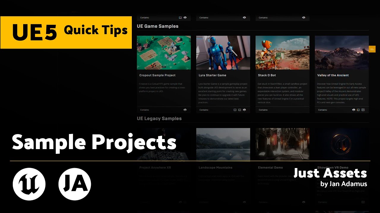 Ue Quicktip Sample Projects Youtube