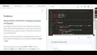 practice problem Chef and Feedback Solution||java