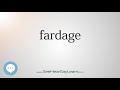 fardage - Smart & Obscure English Words Defined 🗣🔊