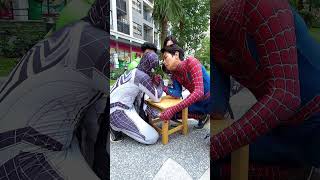 Spider-Man arm wrestling and the end🥶 #shorts