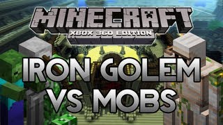 Minecraft 360 | Iron Golem VS ALL Mobs! | Iron Golem Strength Test / Experiment