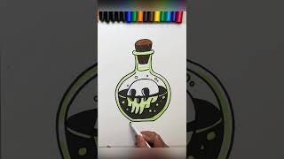 How To Draw Poison Bottle|Halloween|简笔画|2022|如何画一瓶毒药