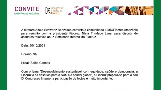 IX Congresso Interno Fiocruz: Desenvolvimento sustentável com equidade, saúde e democracia