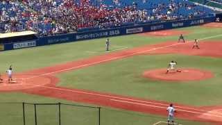 東海大菅生 勝俣君 レフト線へ二塁打 2015年7月24日(金) 第97回全国高等学校野球選手権大会 西東京大会【準決勝】國學院久我山戦