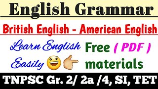 American English British English|Tnpsc American English|Tnpsc General English|Grammar|Tamil|English