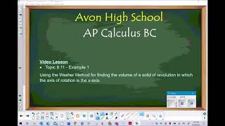 Avon High School - AP Calculus AB - Topic 8.11 - Example 1