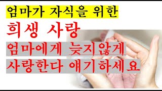 엄마의 사랑과 희생이야기,  눈물나는 슬픈 감동의 글 , 어머님의 존엄성을 느끼게 하는 좋은글