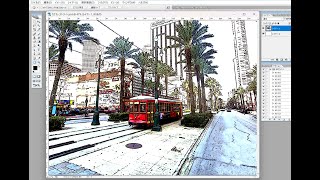 photoshopで鉄道の写真をイラストに変えます。part42  CG  合成写真　写真加工　インスタグラム　 イラストレーター　フォトショップ　　photoshop　コンピューターグラフィックス