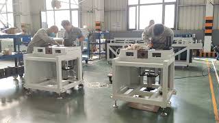 Heavy duty Corner crimping machines LJZJZ-150 are being processed in JMD Window machine factory