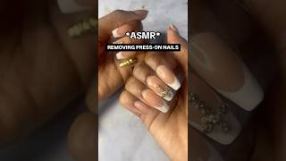 REMOVING MY NAILS ASMR #asmr #pressonails #nailtutorial #howto #diynails #nails #nailart #shorts